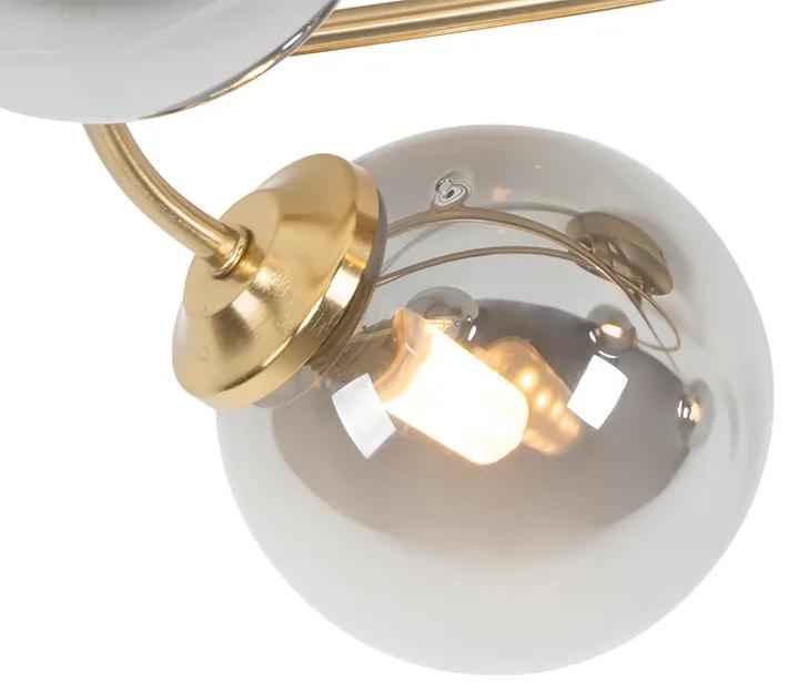 Moderne plafondlamp goud 4-lichts met smoke glas - Athens Landelijk G9 Binnenverlichting Lamp
