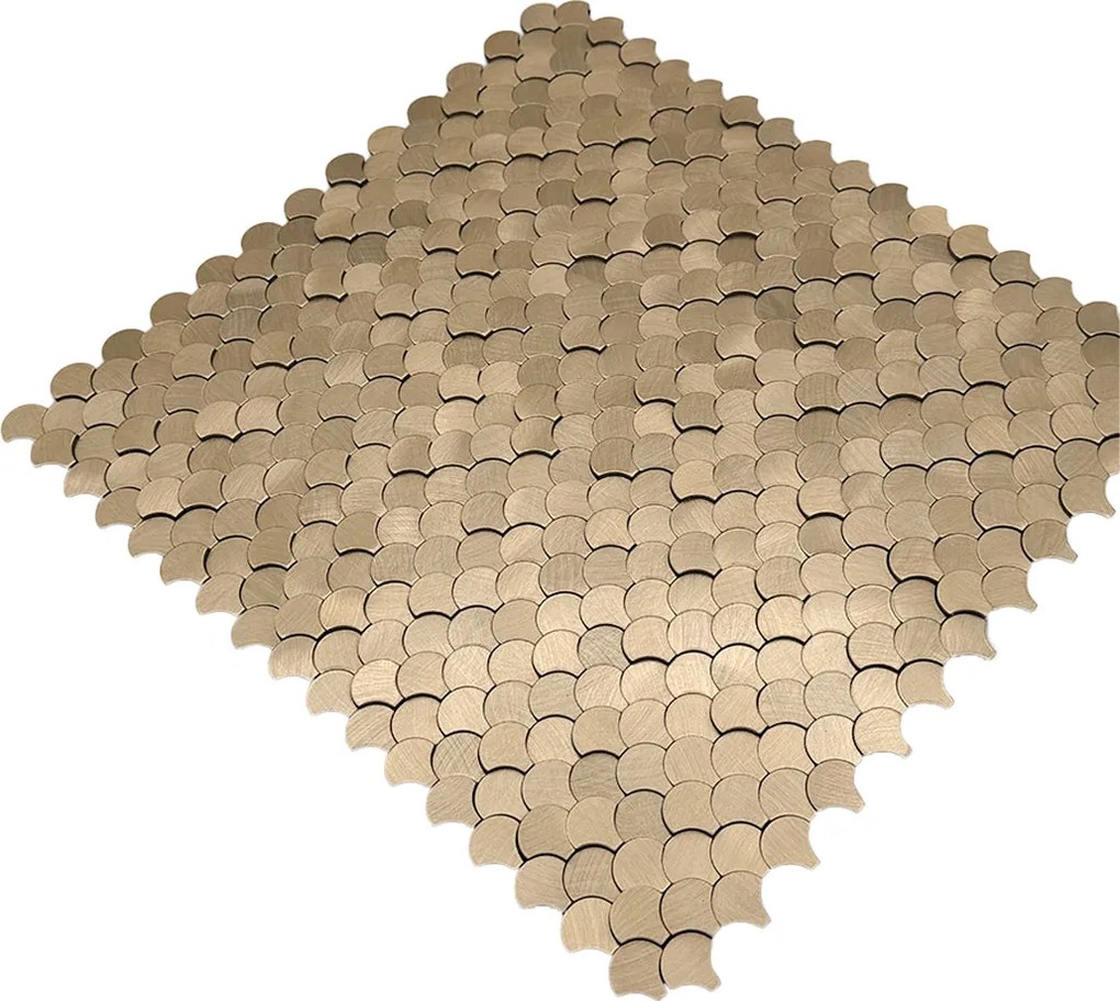 Zelfklevende Mozaïektegels Metaal | Visschub Goud | 28,8×29,8 cm | Keuken, Bad &amp; WC
