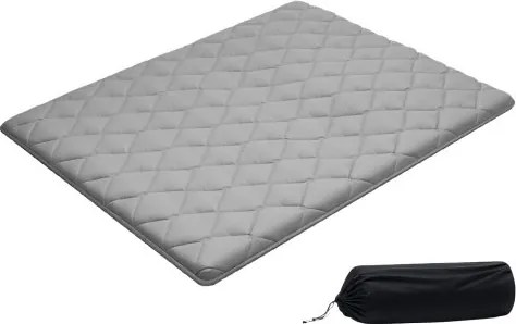 VEVOR Japanse futonmatras (2032 x 1524 x 63,5 mm), opvouwbare tatami (queensize), vloermatras met opbergtas en bevestigingsmateriaal, 9-laags slaapmat voor meditatie en yoga, grijs