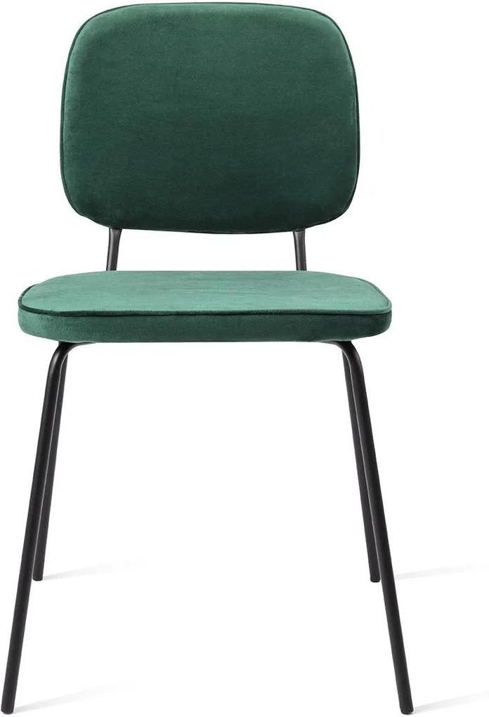 Urban Lifestyle | Eetkamerstoel Vender hoogte 83 cm x breedte 51 cm x diepte 55 cm x zithoogte groen eetkamerstoelen velours, metaal meubels stoelen & fauteuils