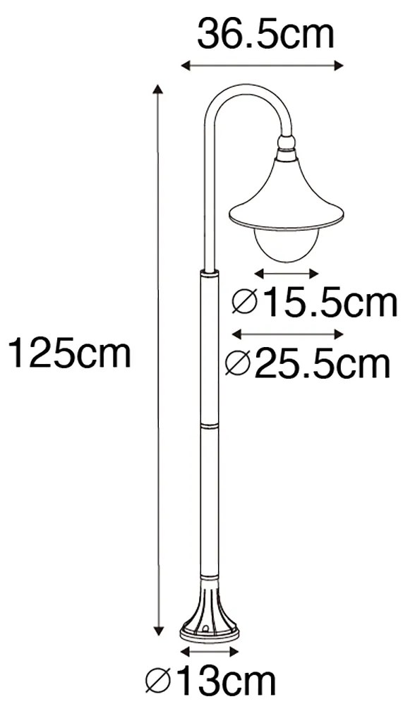 Smart buiten lantaarn antiek goud 125 cm IP44 incl. Wifi A60 - Daphne Klassiek / Antiek E27 IP44 Buitenverlichting