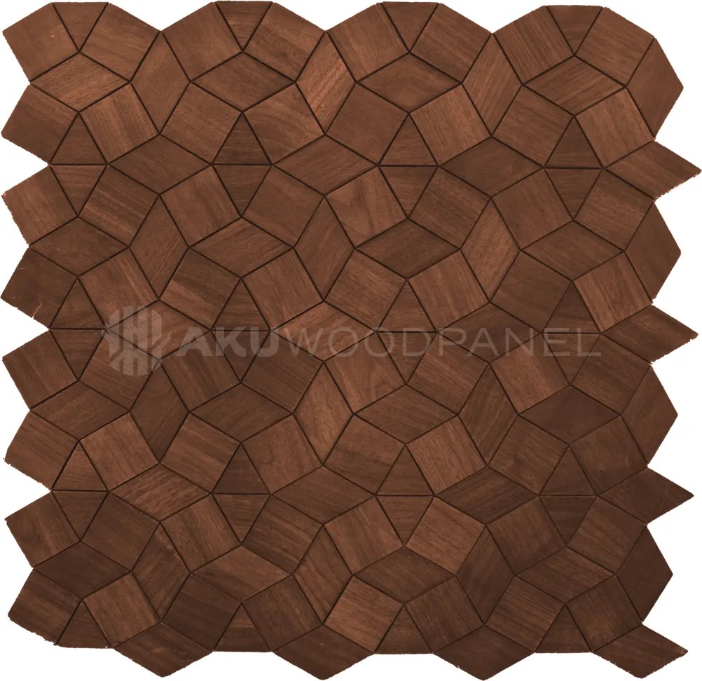 Decoratief Houten Wandpaneel | Gardenia Smoked Brown | 60×60 cm | Amerikaans Notenhout