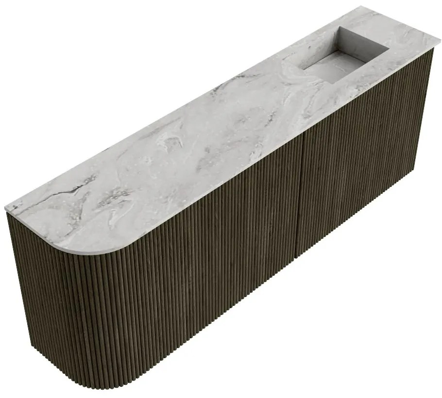Mondiaz Joya DLux 110cm toiletmeubel ronding links shadow met wastafel faye rechts zonder kraangat glace