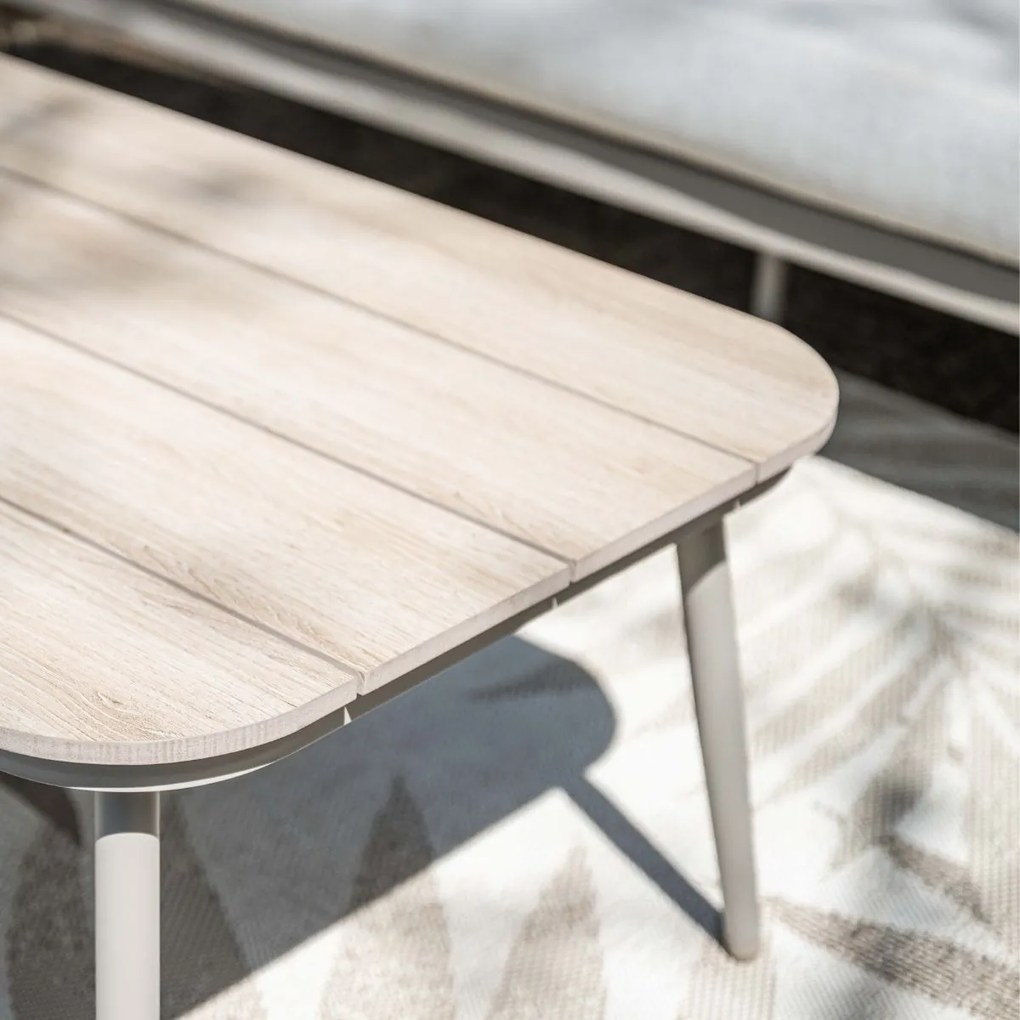 Garden Impressions Burela loungetafel 130x70 cm - taupe-light teak look