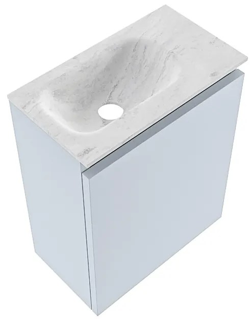 Mondiaz Ture DLux toiletmeubel 40cm clay met wastafel opalo links met kraangat