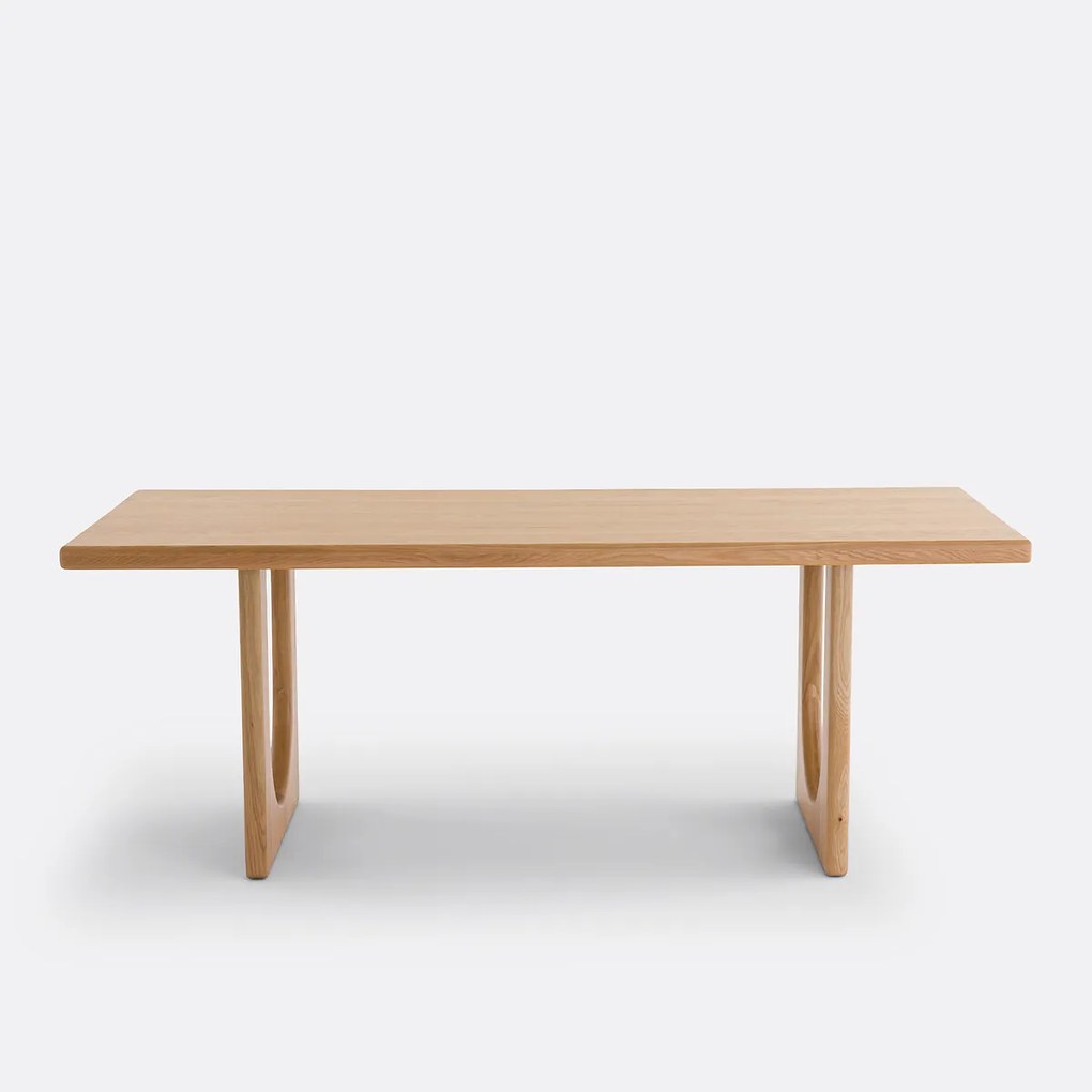 Eettafel, rechthoekig, eiken en gefineerd, 6 tot 8 couverts, DOUVE