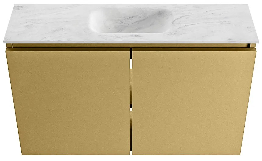 Mondiaz Ture DLux toiletmeubel 80cm oro met wastafel opalo midden met kraangat