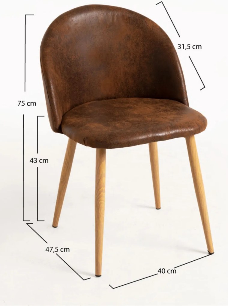 Set 4 Vint Kunstlederen Stoelen