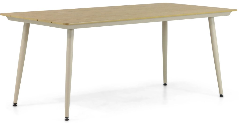 Dining Tuintafel rechthoekig 180 x 92 cm Aluminium/Polywood (teakfinish) Taupe Matale