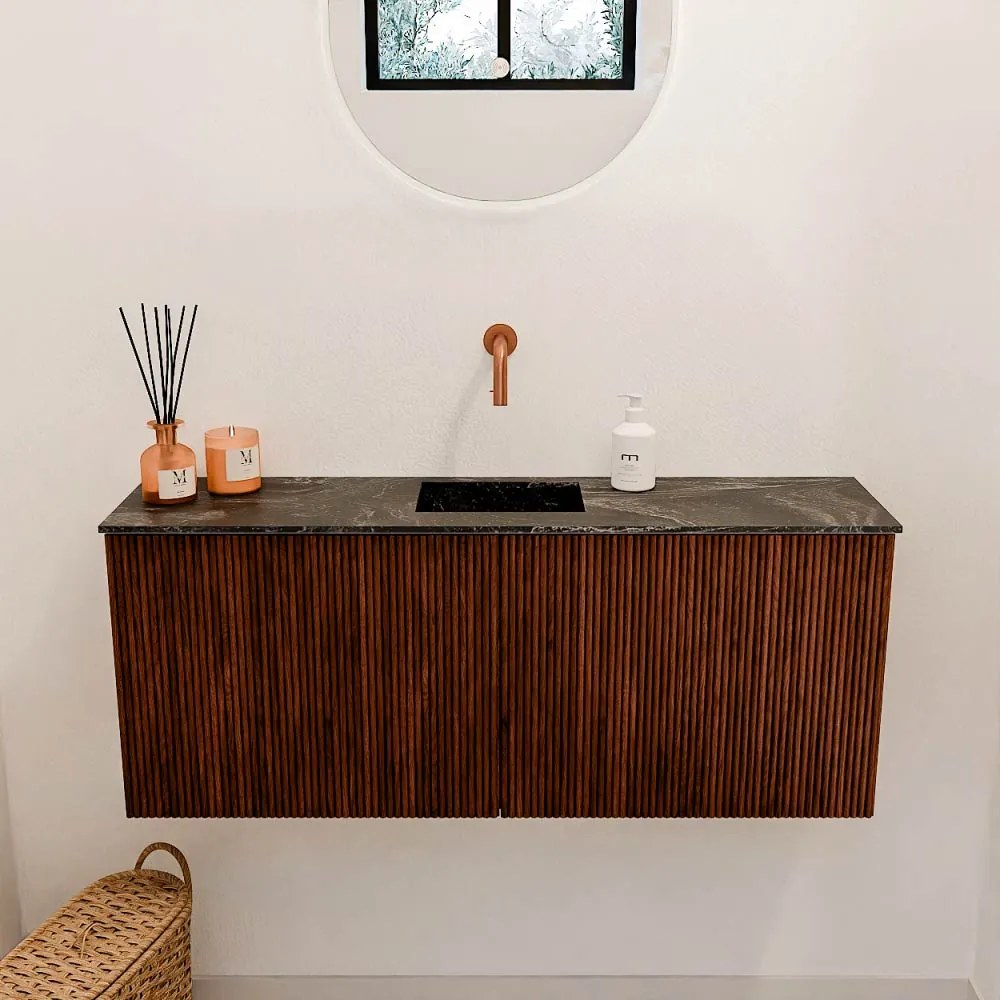 Mondiaz Joya DLux 100cm toiletmeubel ruby met wastafel faye midden zonder kraangat lava