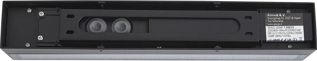 Industriële buiten wandlamp zwart 38cm incl. LED IP65 - Hannah