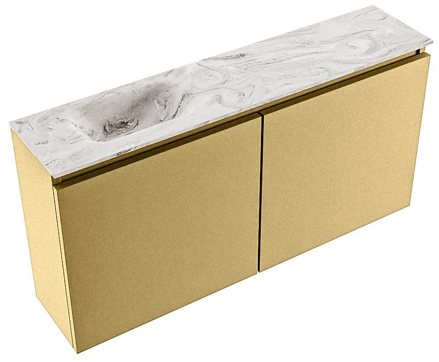 Mondiaz Ture DLux toiletmeubel 100cm oro met wastafel glace links met kraangat