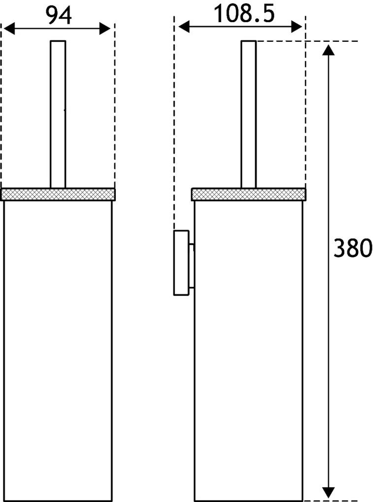 Eastbrook Catania messing metalen toiletborstelhouder zwart mat en messing geborsteld