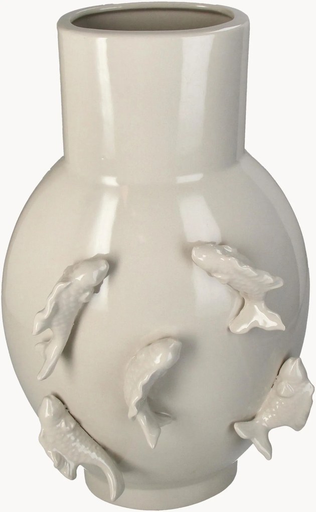 Steengoed vaas Fishes, H 41 cm