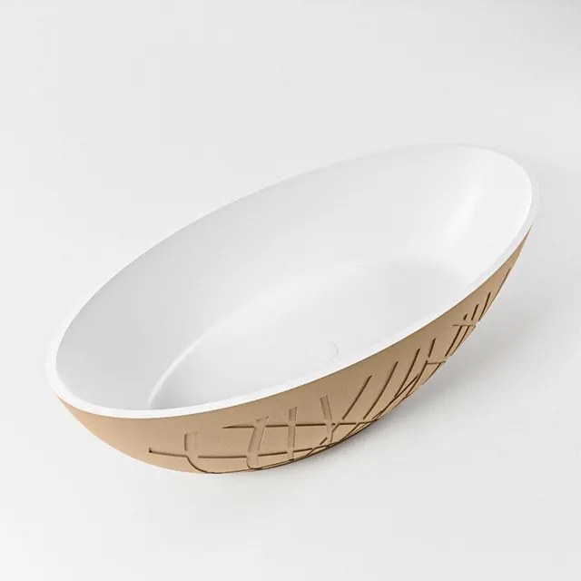 MONDIAZ HOLM Vrijstaand bad - 180x85cm - kleur Oro / Talc HOLM180-ORO/TAL