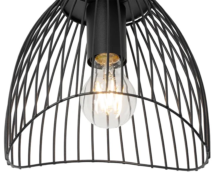 Design plafondlamp zwart draad 20cm - Pua Design E27 rond Binnenverlichting Lamp