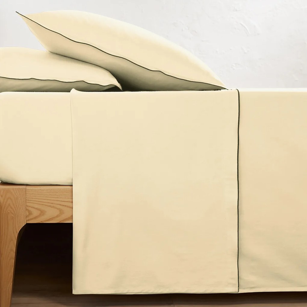 Hoeslaken van 118 draden gewassen katoensatijn, Victor uni