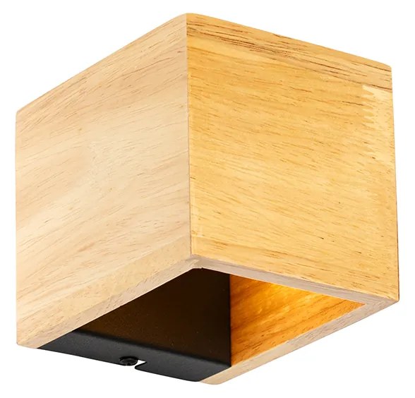 Landelijke wandlamp eiken hout - Transfer