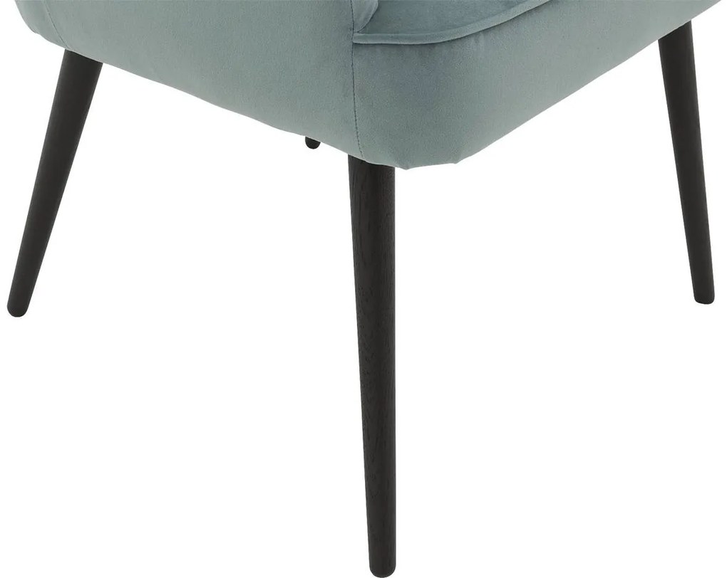 Goossens Eetkamerstoel Rob groen velvet stof met armleuning, urban industrieel