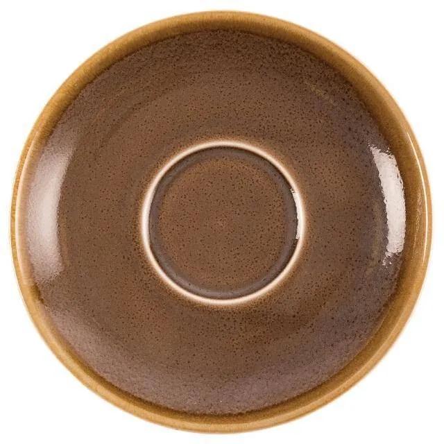 Bruine porselein cappuccinoschotels 16 cm 6 stuks