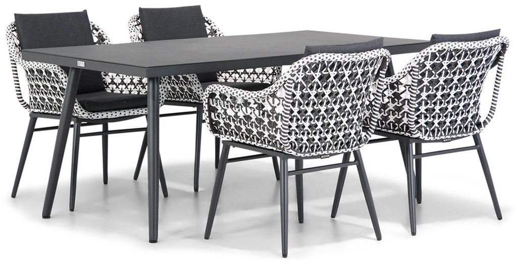 Tuinset 4 personen 170 cm Wicker Zwart Lifestyle Garden Furniture Dolphin/Valencia