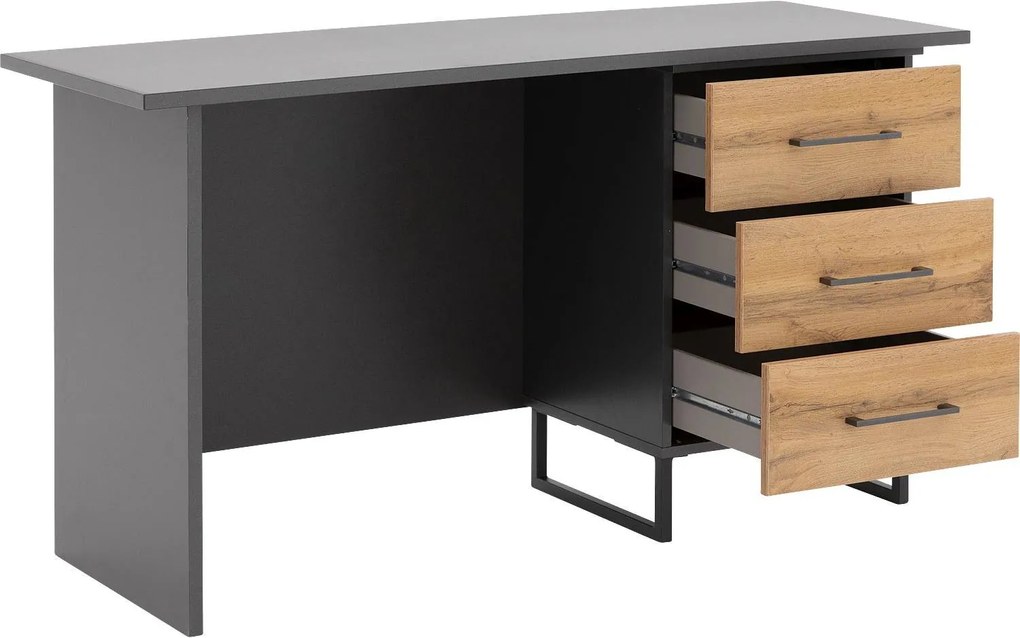 Goossens Basic Commode Bastion, Bureau 3 laden rechts, 140 cm breed