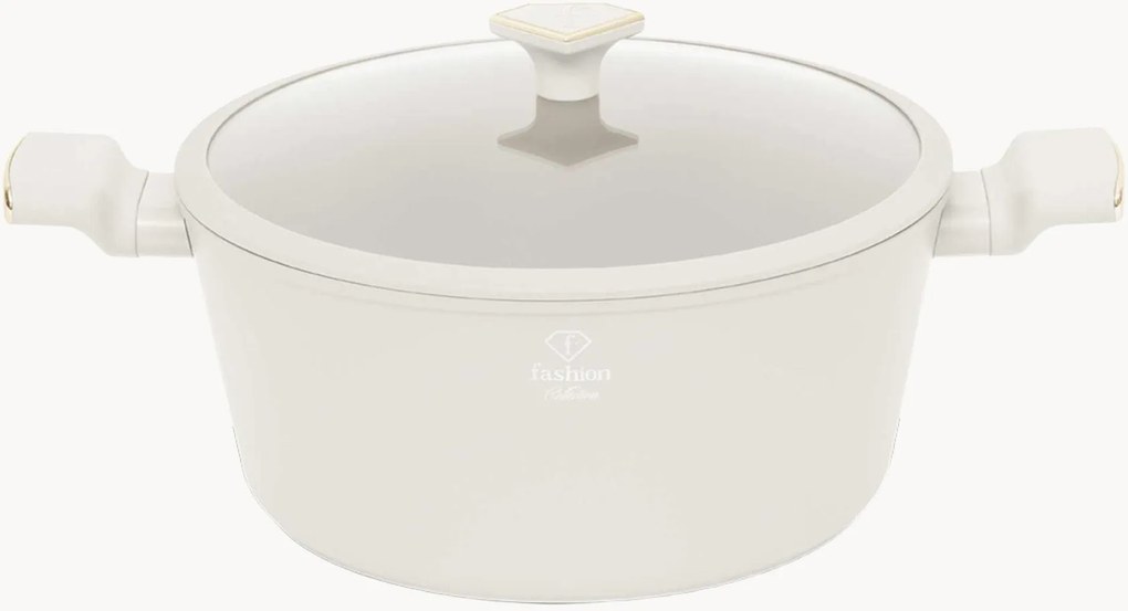 Braadpan Matte Cream-gold met deksel