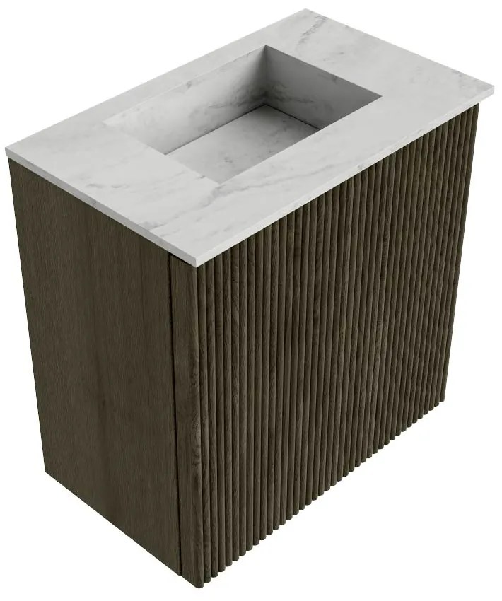 Mondiaz Joya DLux 40cm toiletmeubel shadow met wastafel faye midden zonder kraangat opalo