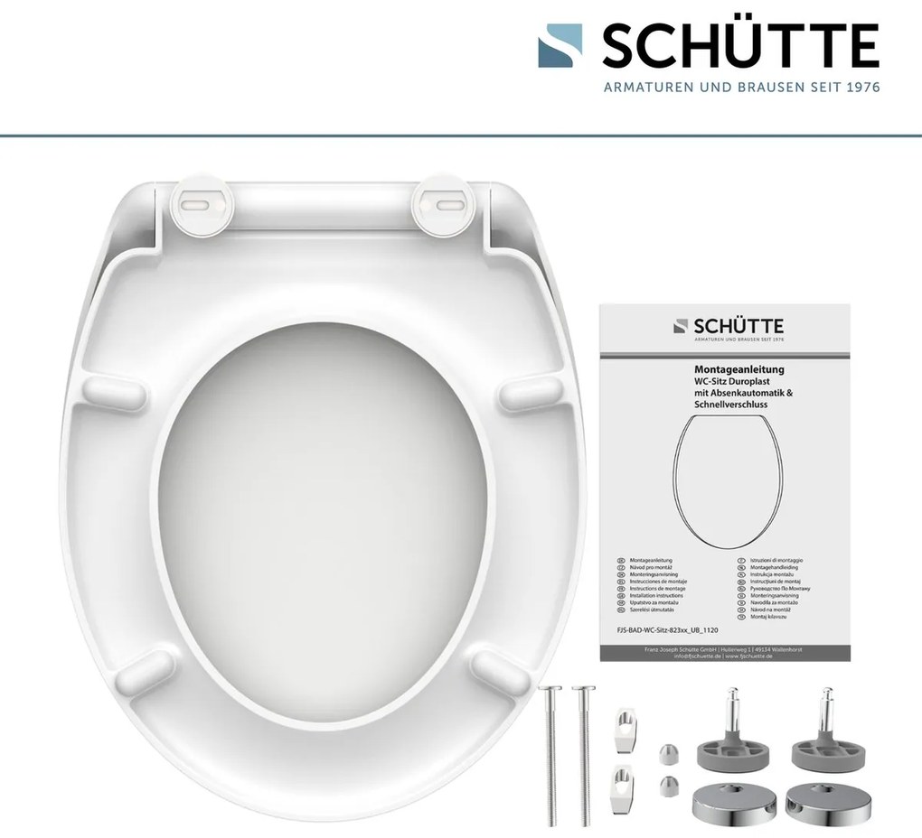 Schutte Miles toiletzitting duroplast met softclose en quick release grijs