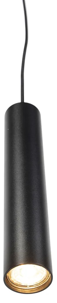 Design hanglamp zwart incl. rail adapter 1-fase - Slimline Tuba small