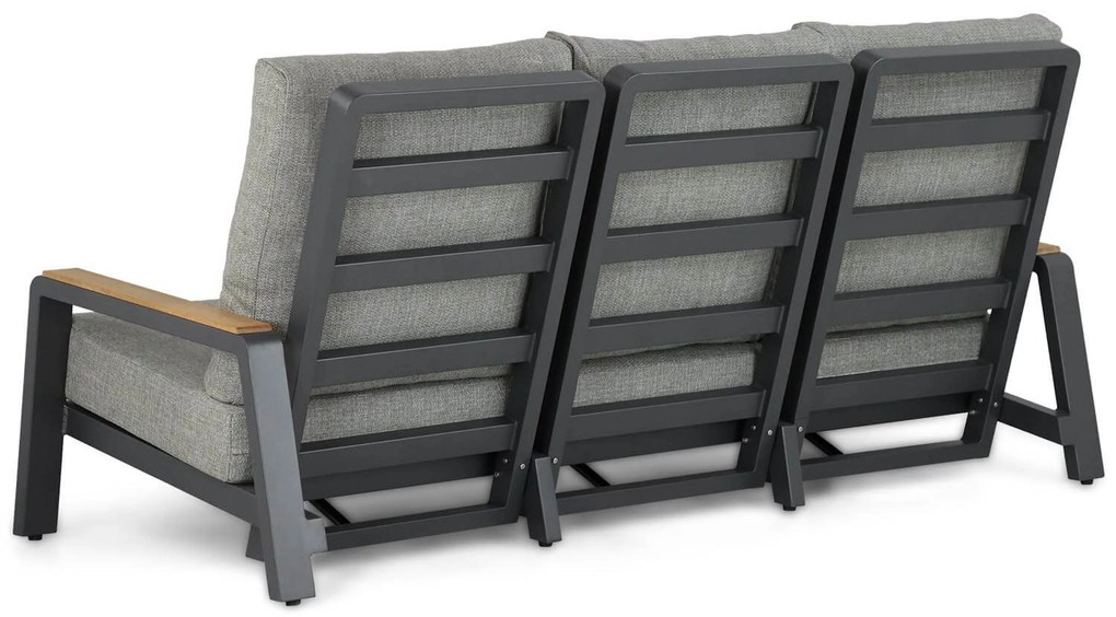 Stoel en Bank Loungeset 5 personen Aluminium/teak Grijs Osmen Manly