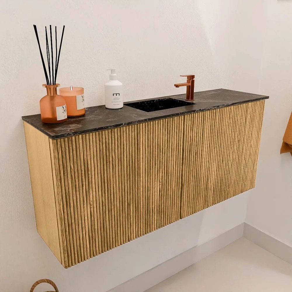 Mondiaz Joya DLux 90cm toiletmeubel oak met wastafel faye midden 1 kraangat lava