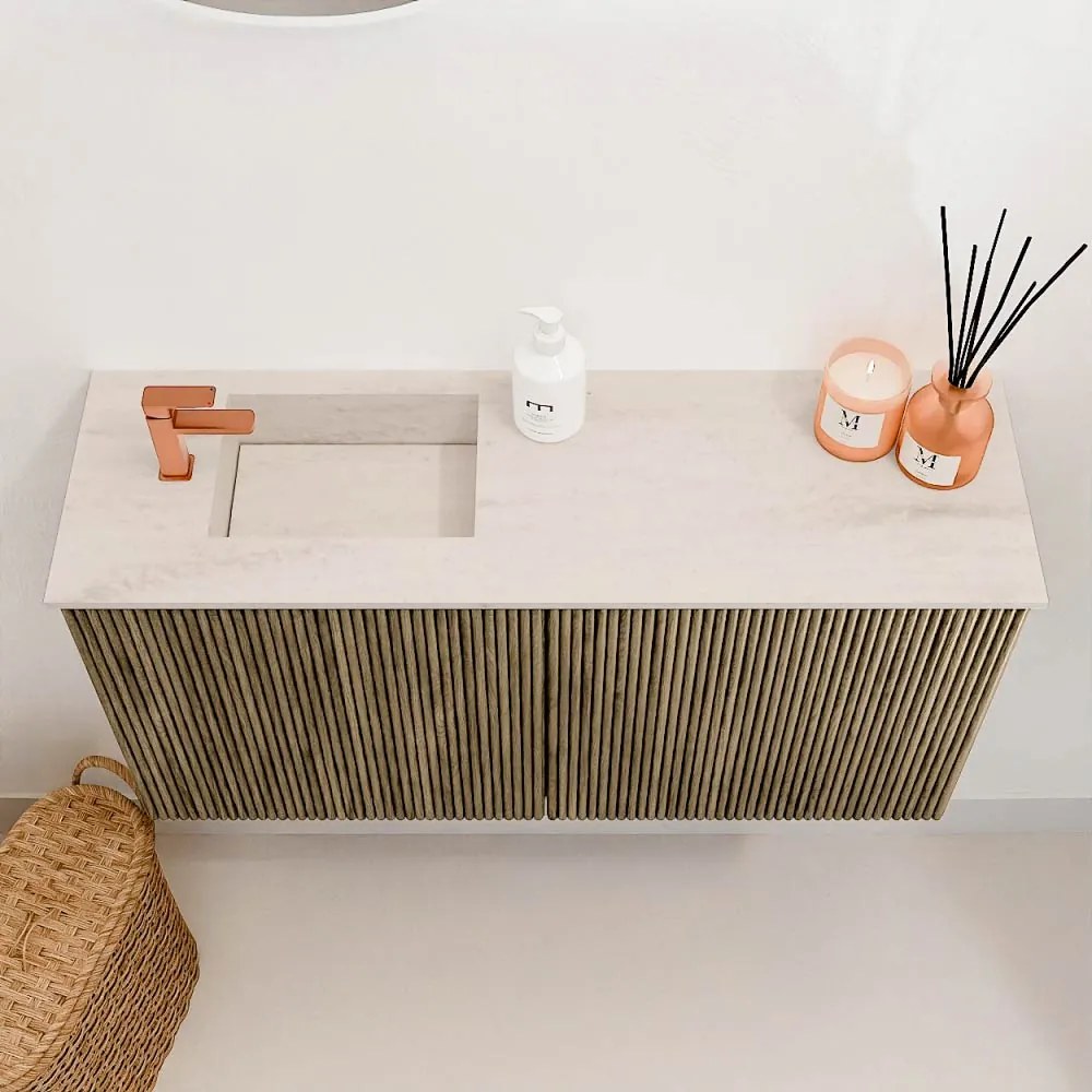 Mondiaz Joya DLux 80cm toiletmeubel dusk met wastafel faye links 1 kraangat meli