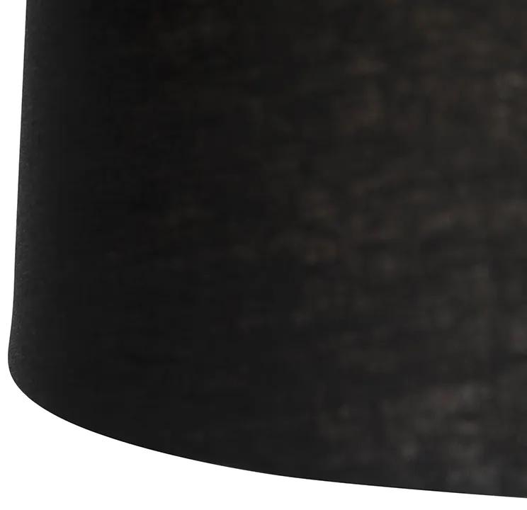 Eettafel / Eetkamer Hanglamp zwart met linnen kappen zwart 35 cm 2-lichts - Blitz Modern E27 cilinder / rond rond Binnenverlichting Lamp