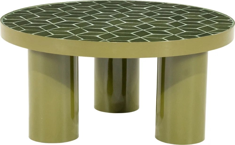 Salontafel Met Mozaiek Bruin - 71 X 71cm.