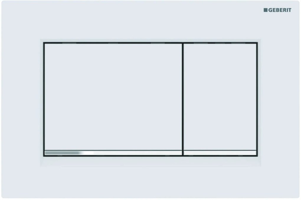 Geberit Sigma 10 (ex Sigma 30) bedieningspaneel mat wit/chroom voor Sigma reservoirs 8cm (UP720) en 12cm (UP320)