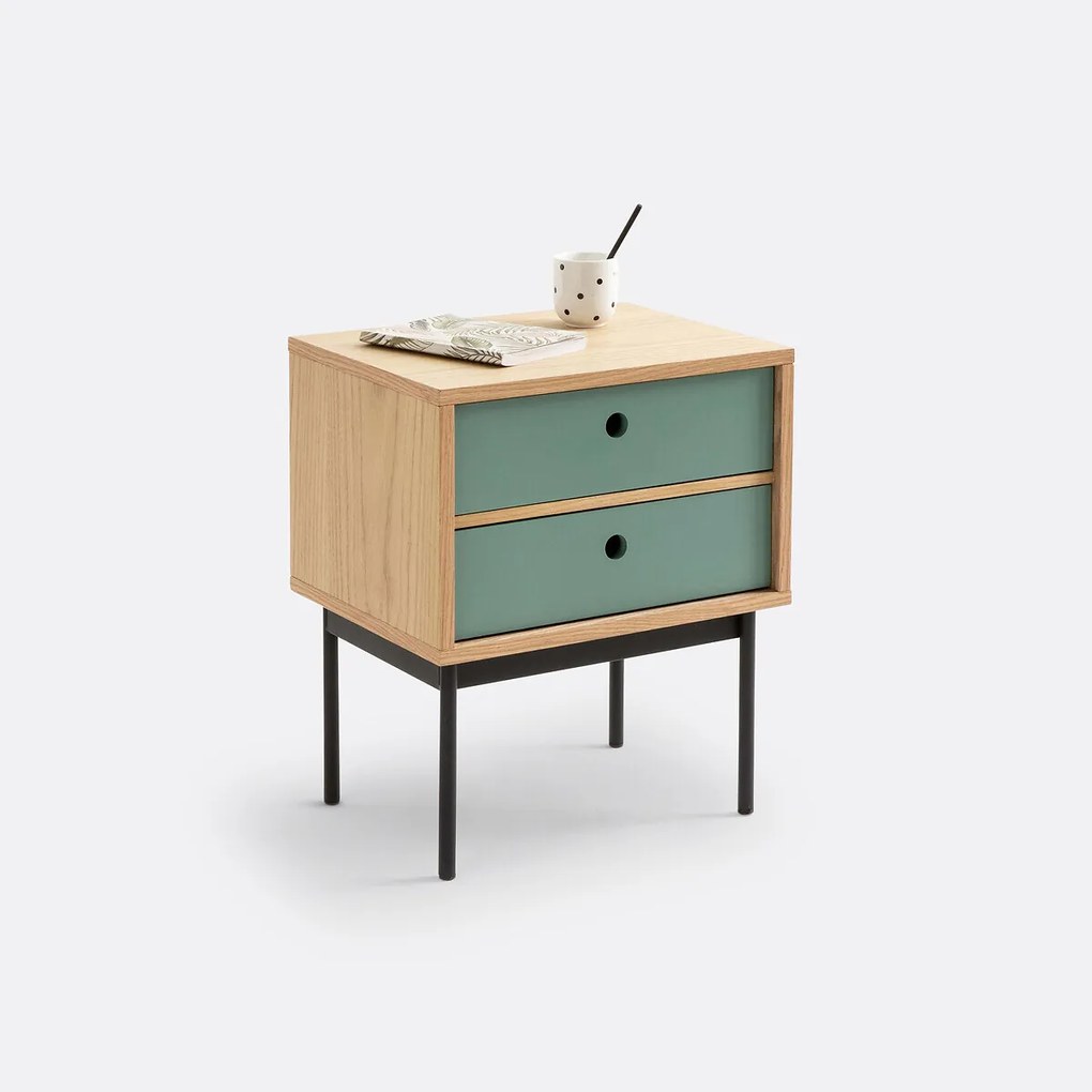 Nachtkastje met 2 omkeerbare lades, Nyjo