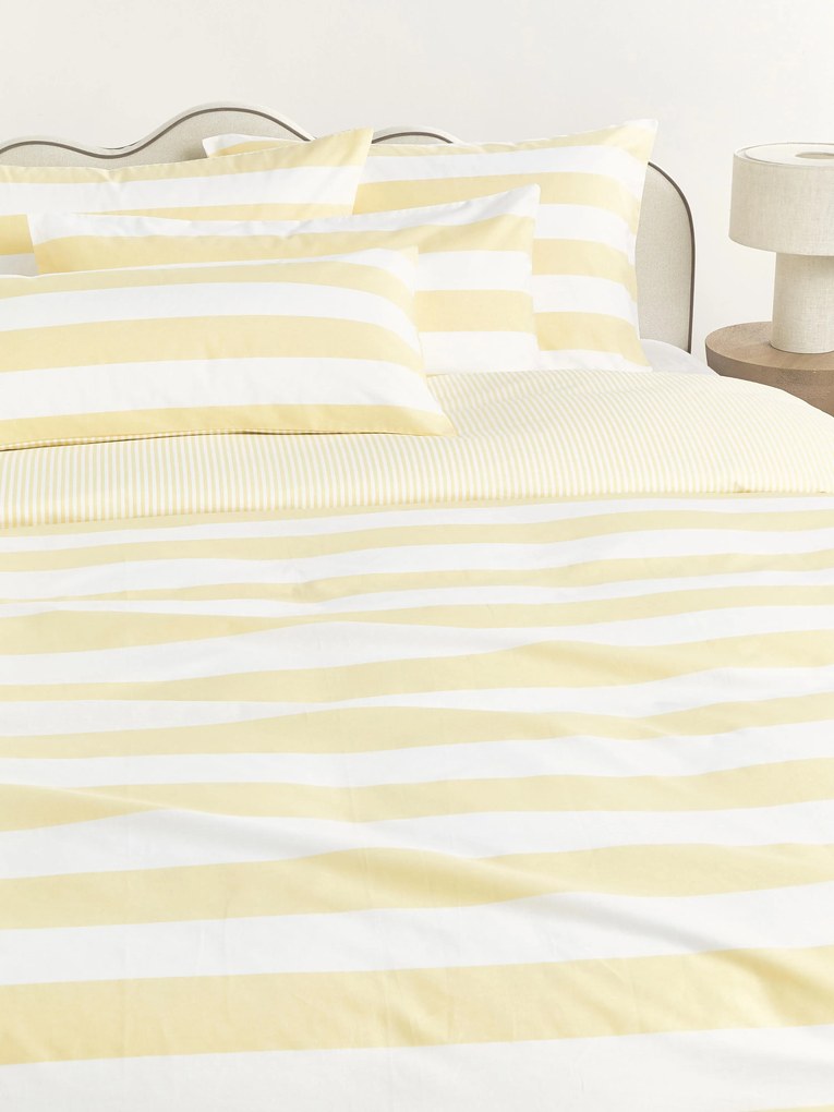 Gestreept katoenen omkeerbaar dekbedovertrek Lorena