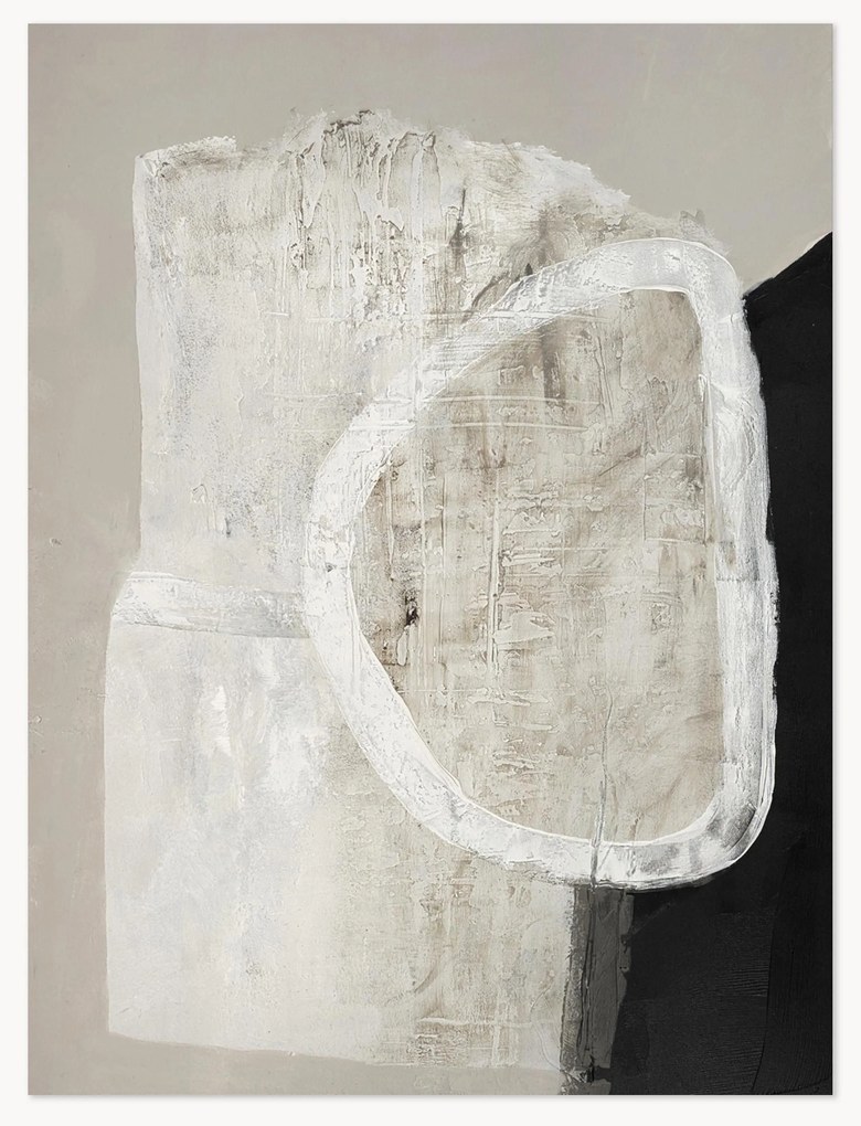 Handbeschilderd canvasdoek White Stone
