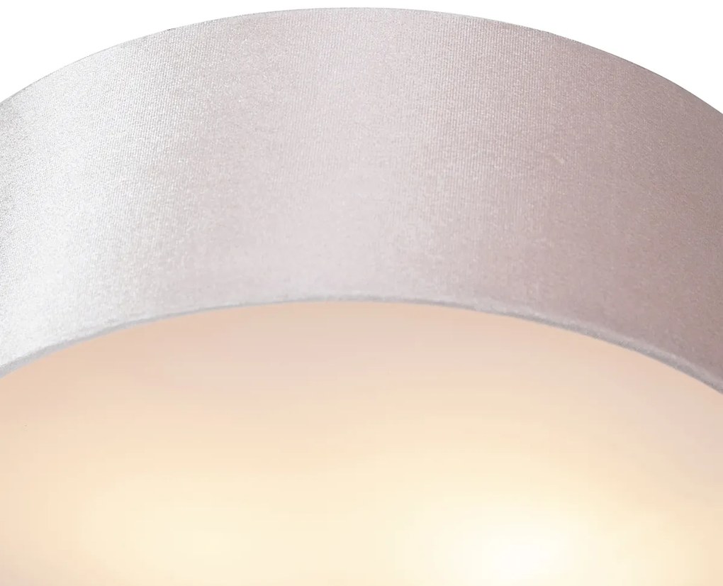 Stoffen Moderne plafondlamp roze 30 cm met gouden binnenkant - Drum Modern E27 cilinder / rond Binnenverlichting Lamp