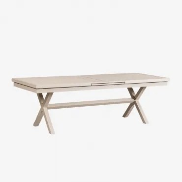 Karena Uitschuifbare Rechthoekige Aluminium Eettafel Tapioca Beige & 240 - 300 X 90 Cm - Sklum