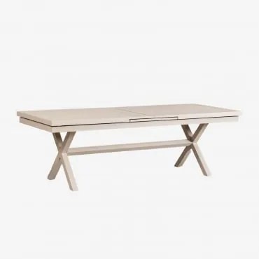 Uitbreidbare Rechthoekige Eettafel Van Aluminium Karena Tapioca Beige & 240 - 300 X 100 Cm - Sklum
