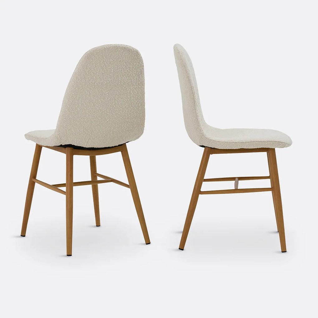 Set van 2 stoelen in bouclette, Polina