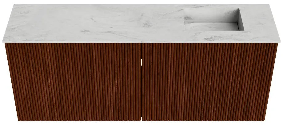 Mondiaz Joya DLux 100cm toiletmeubel ruby met wastafel faye rechts 1 kraangat opalo
