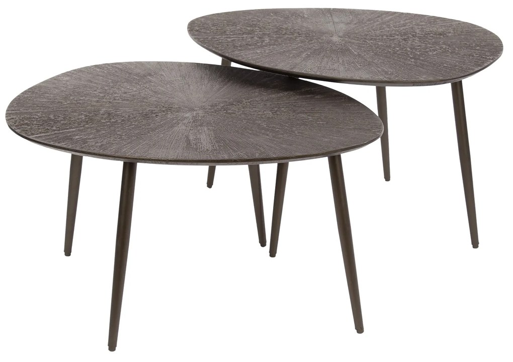 Salontafel Set Kiezelvorm Brons - 76 X 61cm.