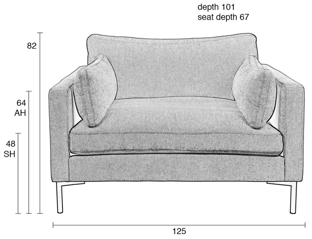 Zuiver Summer Loveseat Fauteuil Antraciet