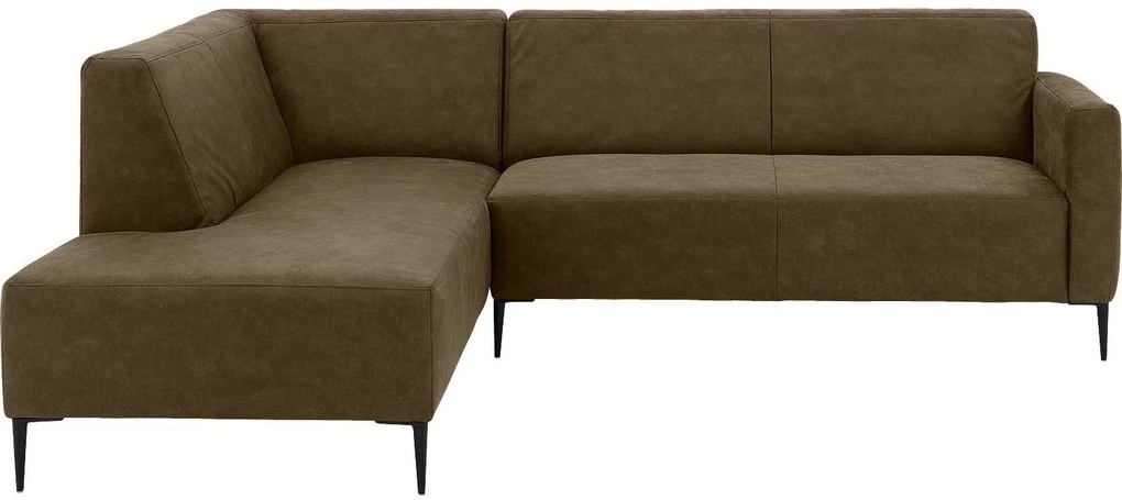 Goossens  Key West groen, micro leer, 2,5-zits, modern design met ligelement links