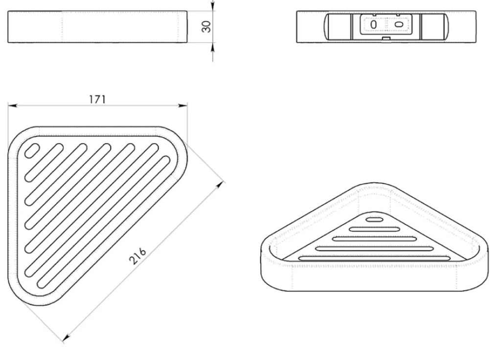 Gedy Smart hoek doucherek 17cm mat zwart