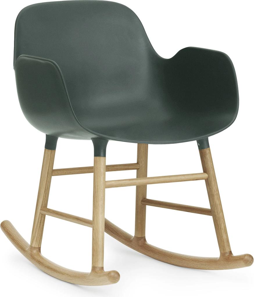 Normann Copenhagen Form Rocking Armchair schommelstoel met eiken onderstel groen