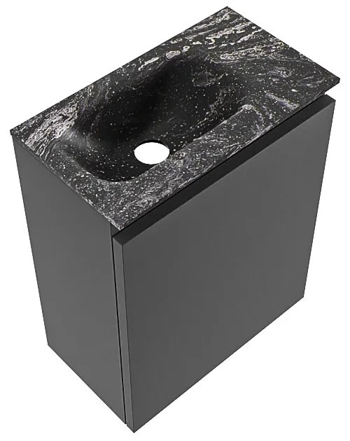 Mondiaz Ture DLux toiletmeubel 40cm dark grey met wastafel lava links met kraangat